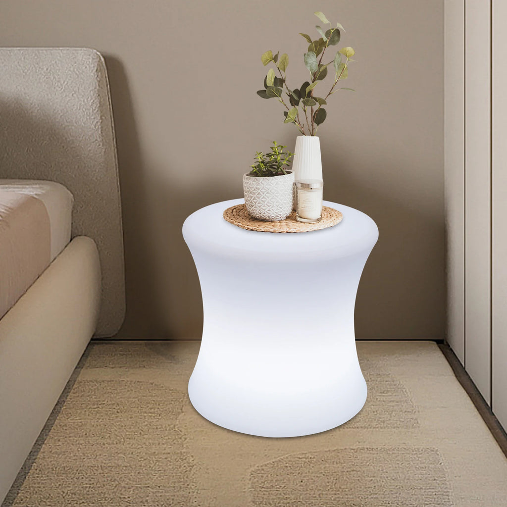 LED Light RGB Drum-Shaped Stool with Remote Control IP54 Waterproof RGB Atmospheres Light Stool 40*40cm