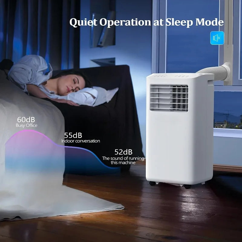 Smart 10000 BTU Portable Air Conditioner with Heat, 4-in-1 Cooler, Heater, Dehumidifier & Fan, Room Mobile AC Unit with Remote &