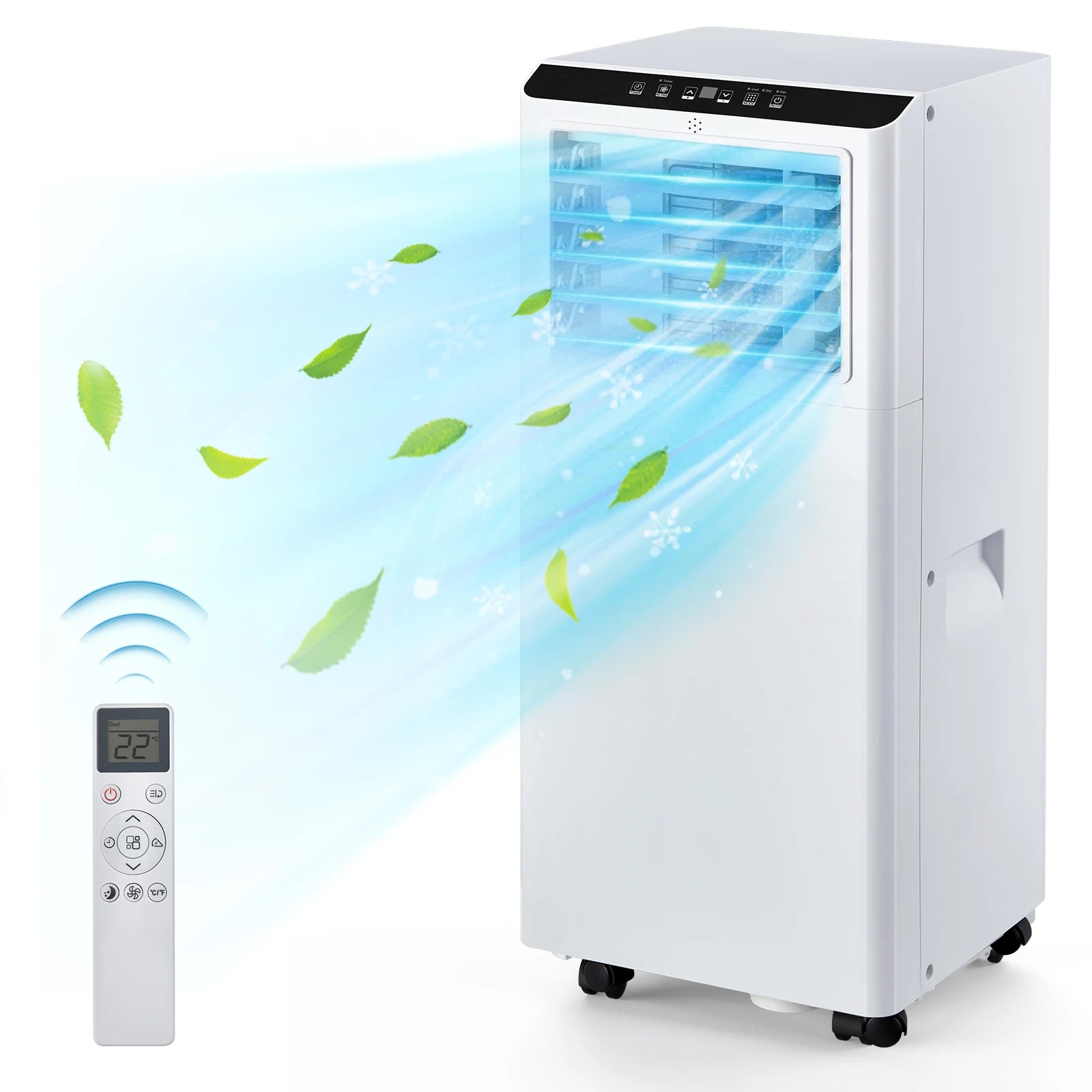 8000 BTU Portable Air Conditioners Portable AC Unit with Remote, Digital Display/24Hrs Timer/Installation Kit for Home/Office/Do