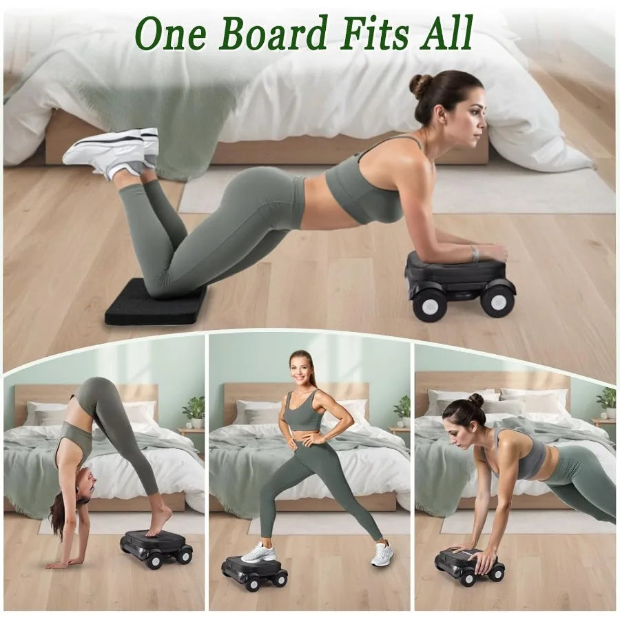 Pilates Reformer Board Pilates Equipment Ab Roller Automatic Rebound Abdominal Wheel Home Workout Equipment for Women Core Work