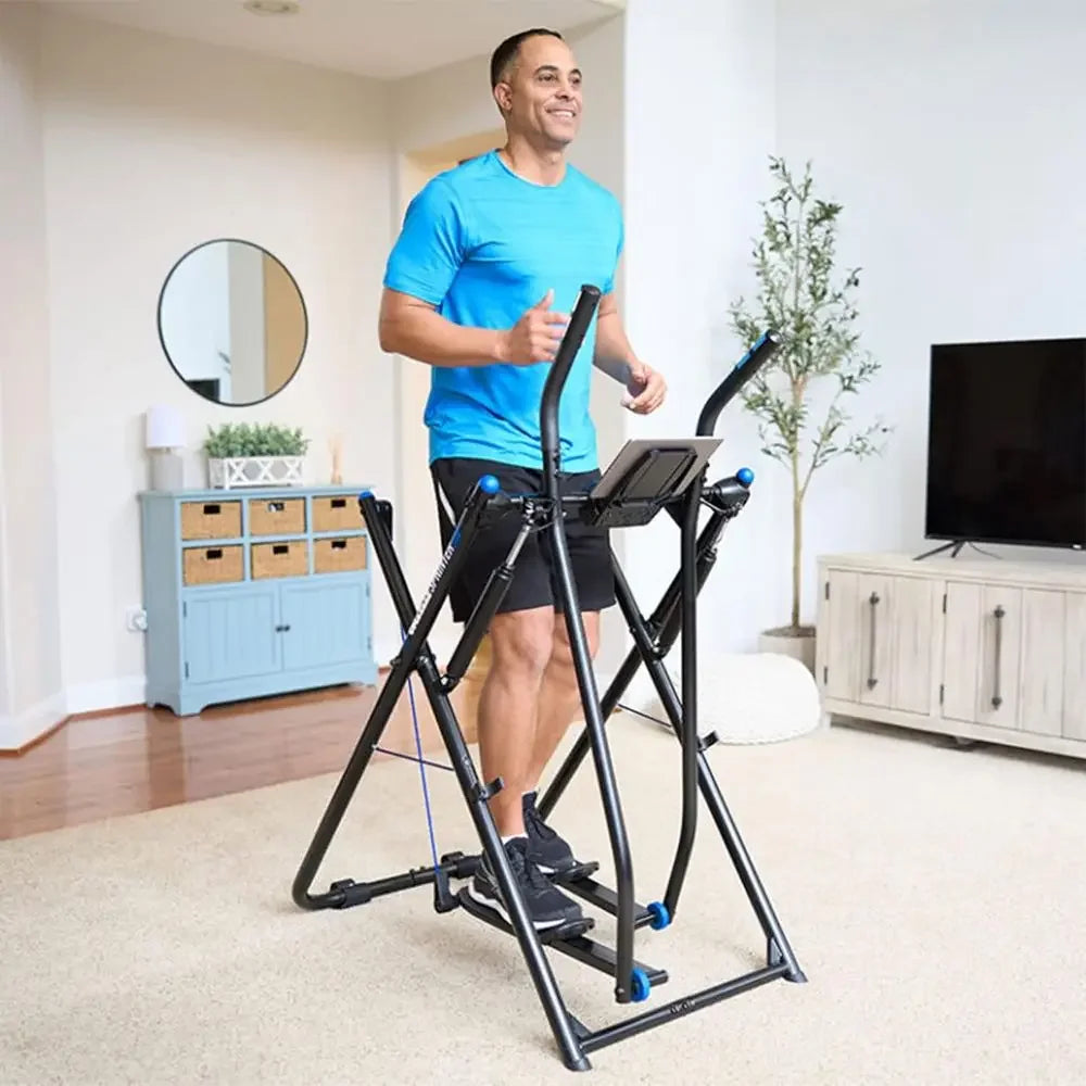 Low-Impact Elliptical Exerciser for Home Gym Supports up to 300lbs - Compact Space-Saving Design for Efficient Cardio Workouts