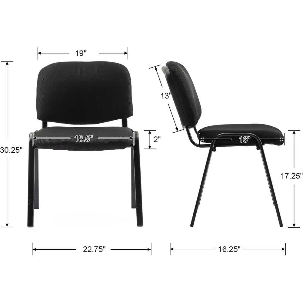 Mesh Office Chairs Set of 5, Stackable Armless Chairs for Conference Rooms, Waiting Area Seating with Metal Base, Ideal for Trai