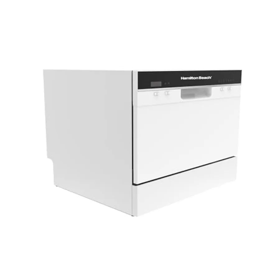 Counter Top Dishwasher 6 Place Settings Portable White Compact Efficient Cleaning for Small Kitchens