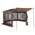 Pop up Gazebo Screen Tent 12 x 12 ft Large 6-Sided Camping Canopy Tent with Removable Top Carry Bag Quick-Set Bite-Proof Screen