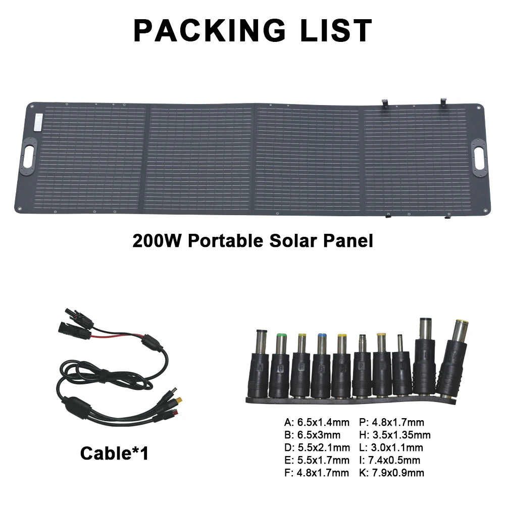 Ctolity 200w Flexible Solar Panel Complete Kit 12V-24V Portable Solar Charger Monocrystalline Panel Solar System for Camping
