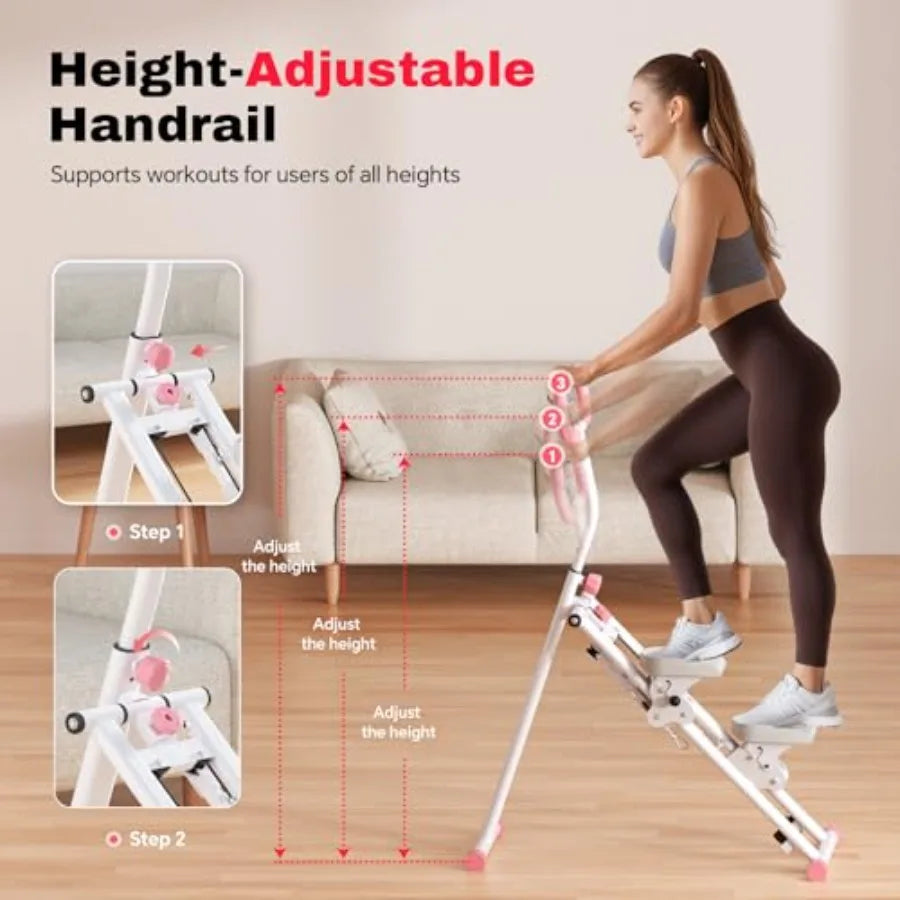 Home Vertical Climber Full-Body Cardio Machine with Adjustable Handles Steel Frame Digital Monitor