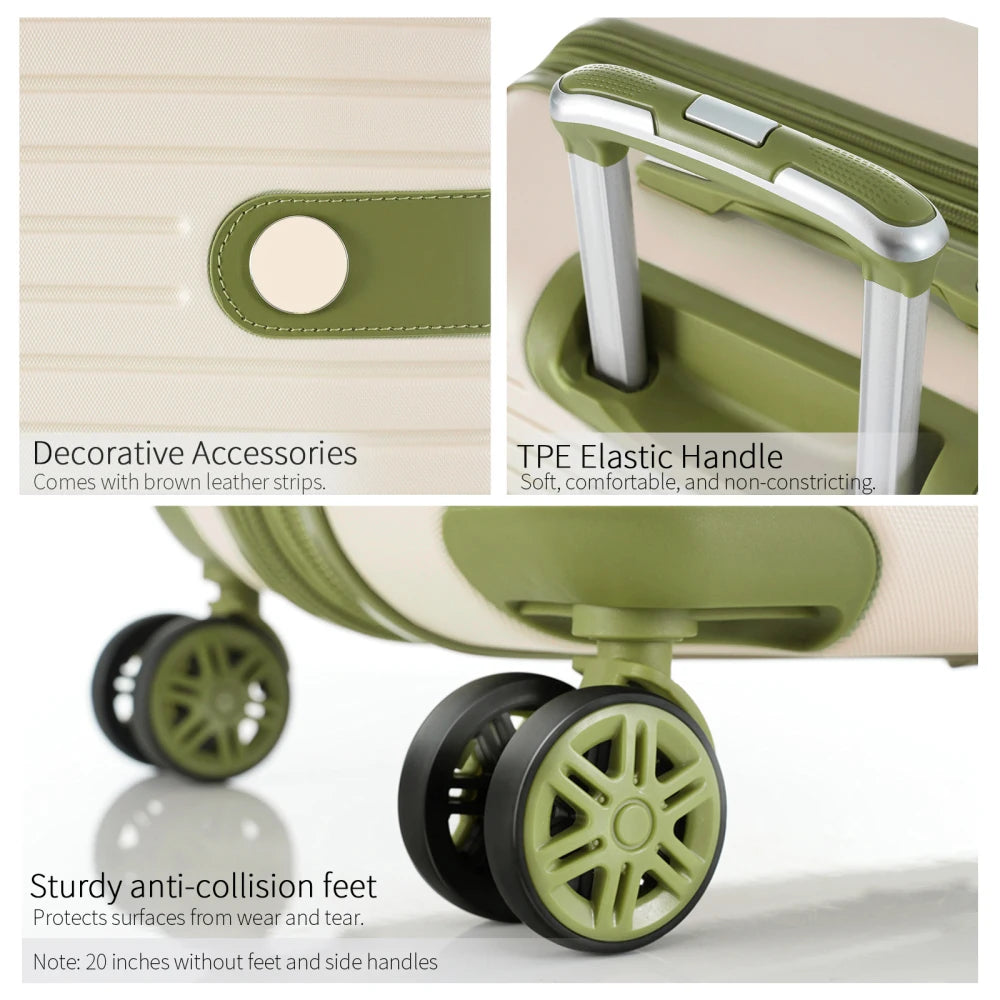 Suitcase Set, ABS Hard Shell Lightweight Expandable Travel Luggage with 4 Packing Cubes, TSA Lock, Spinner Wheels (16/20/24/28)