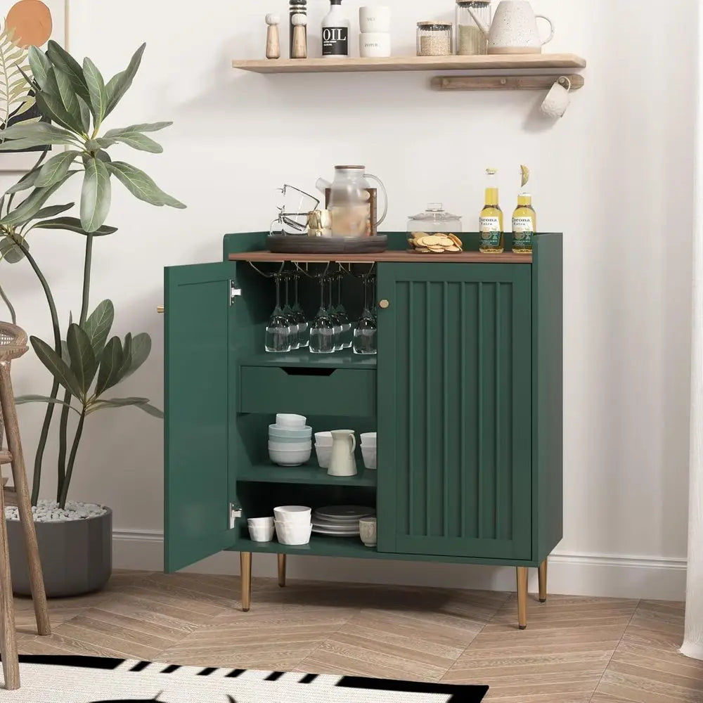 Bar Cabinet with Wine Racks and Adjustable Shelves for Home, Living Room, Dining Room