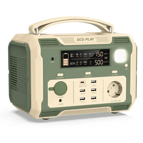 500W Portable Power Station; 484Wh Solar Generator Power Pack Battery Lithium Backup Power Supply