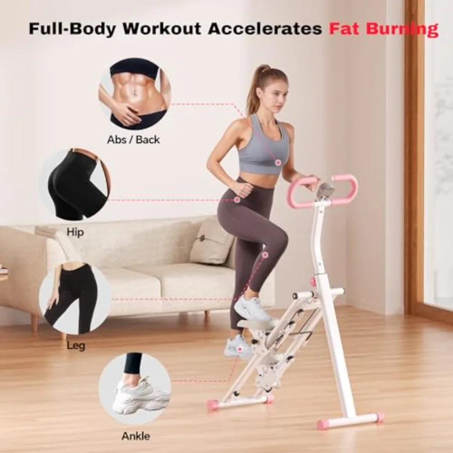 Home Vertical Climber Full-Body Cardio Machine with Adjustable Handles Steel Frame Digital Monitor