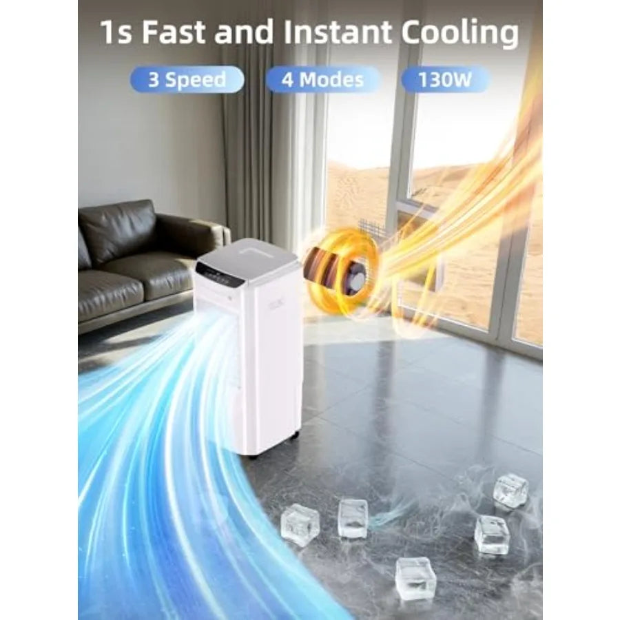 32 Evaporative Air Cooler with 4 Ice Packs 4 Modes 3 Speeds White Portable Air Conditioner for Bedroom Office 4.2 Gal Water Tan