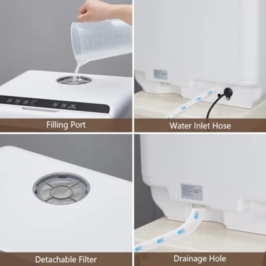 Portable Dishwasher Mini Dishwashers with Dual Water Supply Modes Portable Countertop Dishwasher with 5 Wash Programs Counterto