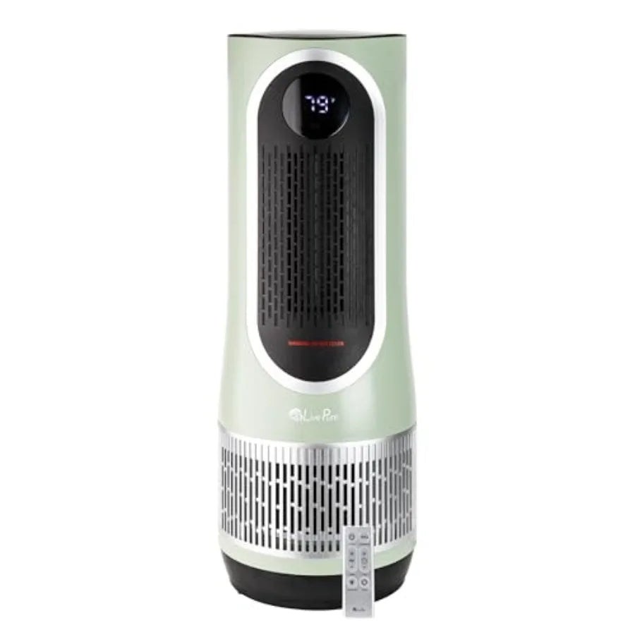 3 in 1 Clean Heat Air Purifier/Fan Heater with HEPA Filtration System for Home Bedroom Office in Sage