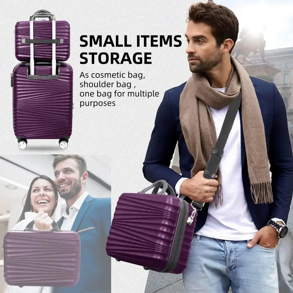 5-Piece Hard Shell Expandable Luggage Set with Spinner Wheels, Lightweight Travel Suitcases for Men and Women (14/18/20/24/28 in