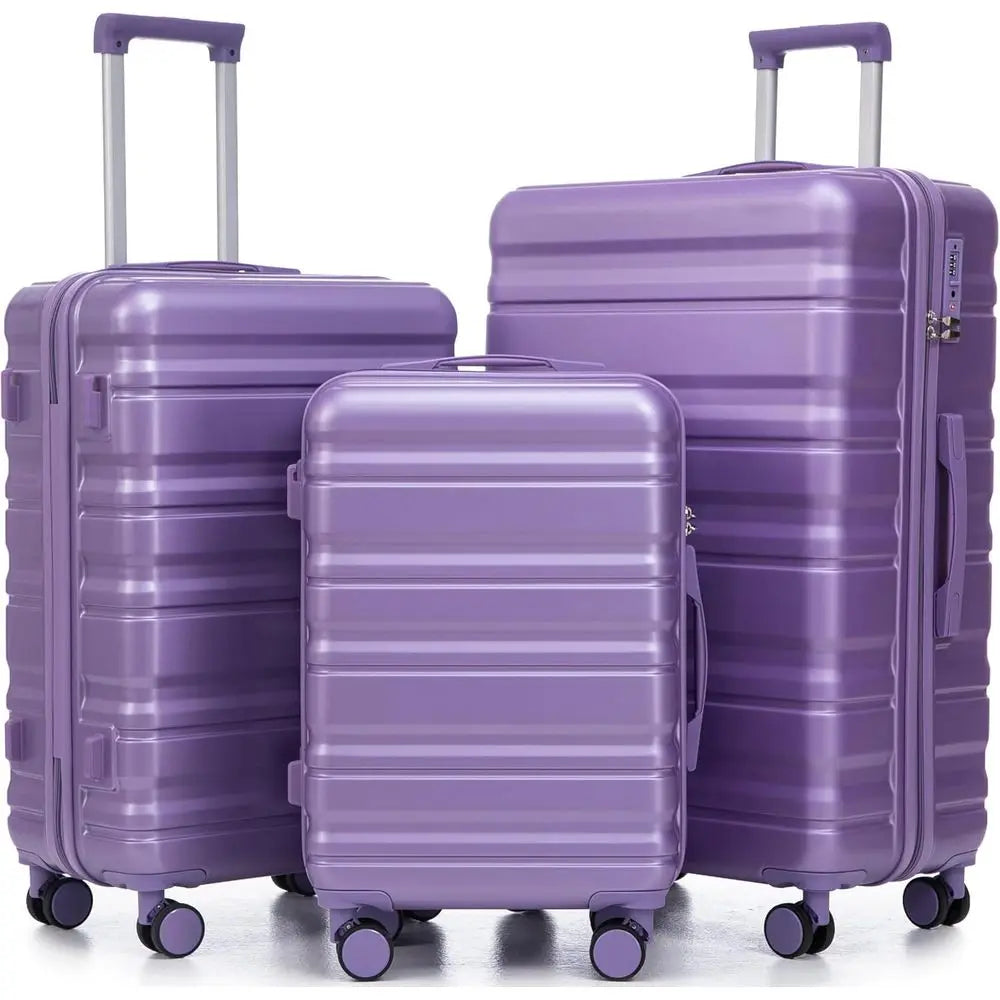 Lightweight 3-Piece ABS Luggage Set: Durable, Scratch-Resistant Hardshell