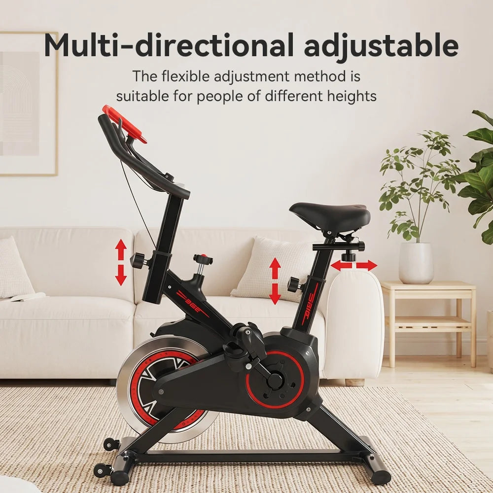 Indoor Bike Silent Home Cycling Exercise Indoor Spin Bike Equipment Adjustable Fitness Bike for Cardio Training