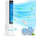 Portable Evaporative Cooler, Swamp Bladeless Tower Fan Air Conditioner with Ice Cooling And Humidification, 4 Ice Packs, 70 Degr