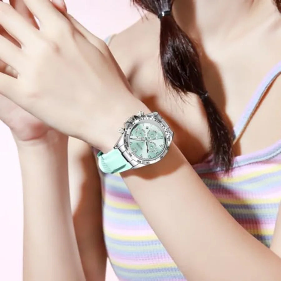 OLEVS Luxury Diamond Small Female Watches - Stainless Steel Bracelet, Waterproof Business Dress Analog Lumius Date Ladies Watch