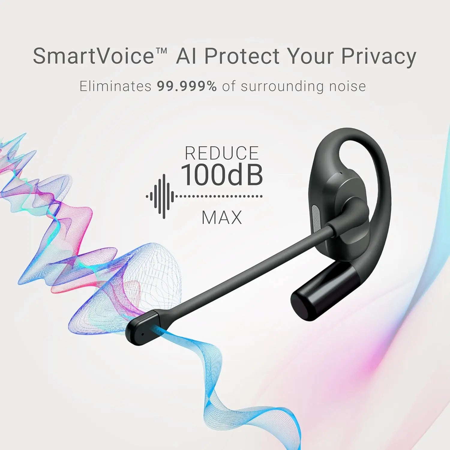 Open-Ear Wireless Earbuds with ENC Mic, IPX4 Waterproof, 24H Playtime - Ideal for Gym, Work & Travel