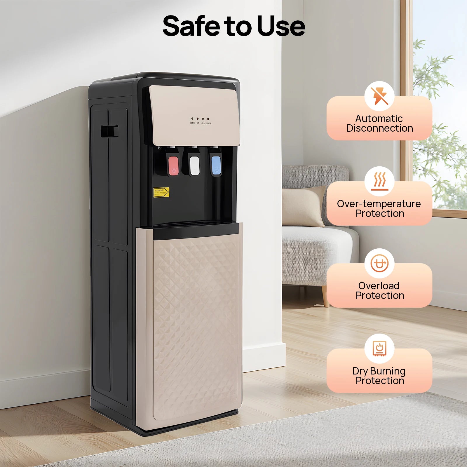 5l Hot Cold Water Dispenser 110v Bottom Loading Water Cooler Dispenser Silver Grey/White/Champaign Gold For Home