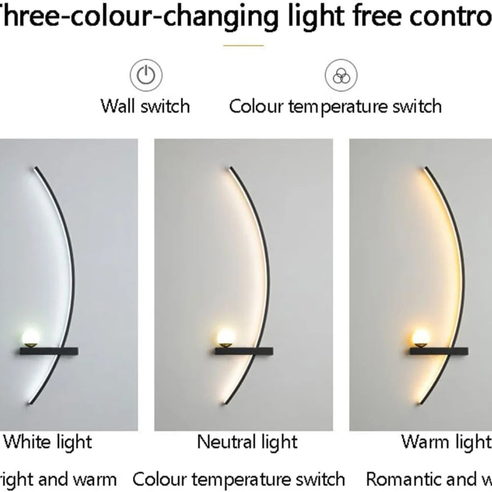2pcs Bedroom Wall Lights, 31.5in LED Warm Light Wall Lamps for Bedroom, Modern Wall Sconces Set Of Two, Wall Sconces Wall Lights