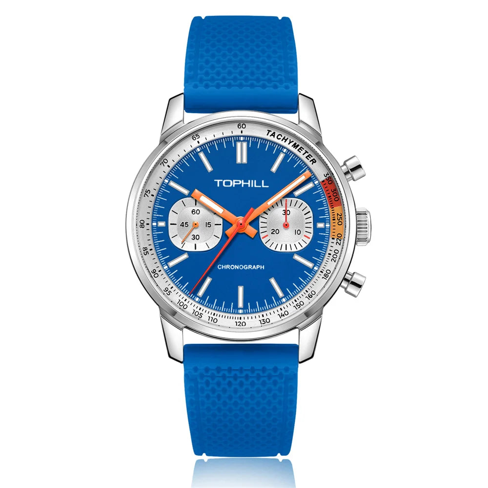 TOPHILL Men's Chronograph 1963 Pilots Watch with Seagull ST1901 Movement Mechanical Luminous Wristwatch 40mm Sapphire Waterproof