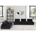 Black Velvet 5-Piece Sofa and Loveseat Set - Stylish and Comfortable Seating for Your Living Room