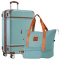 Hardshell luggage sets for travel, polycarbonate, green, lightweight with double spinner wheels and TSA lock