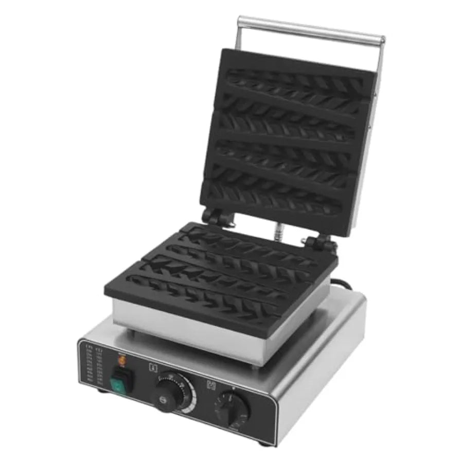 Commercial Waffle Maker 1750W Waffle Iron Kitchen Appliances 0-5 Minutes Timing 122-572 Temperature Enlarged Handle Indicator L
