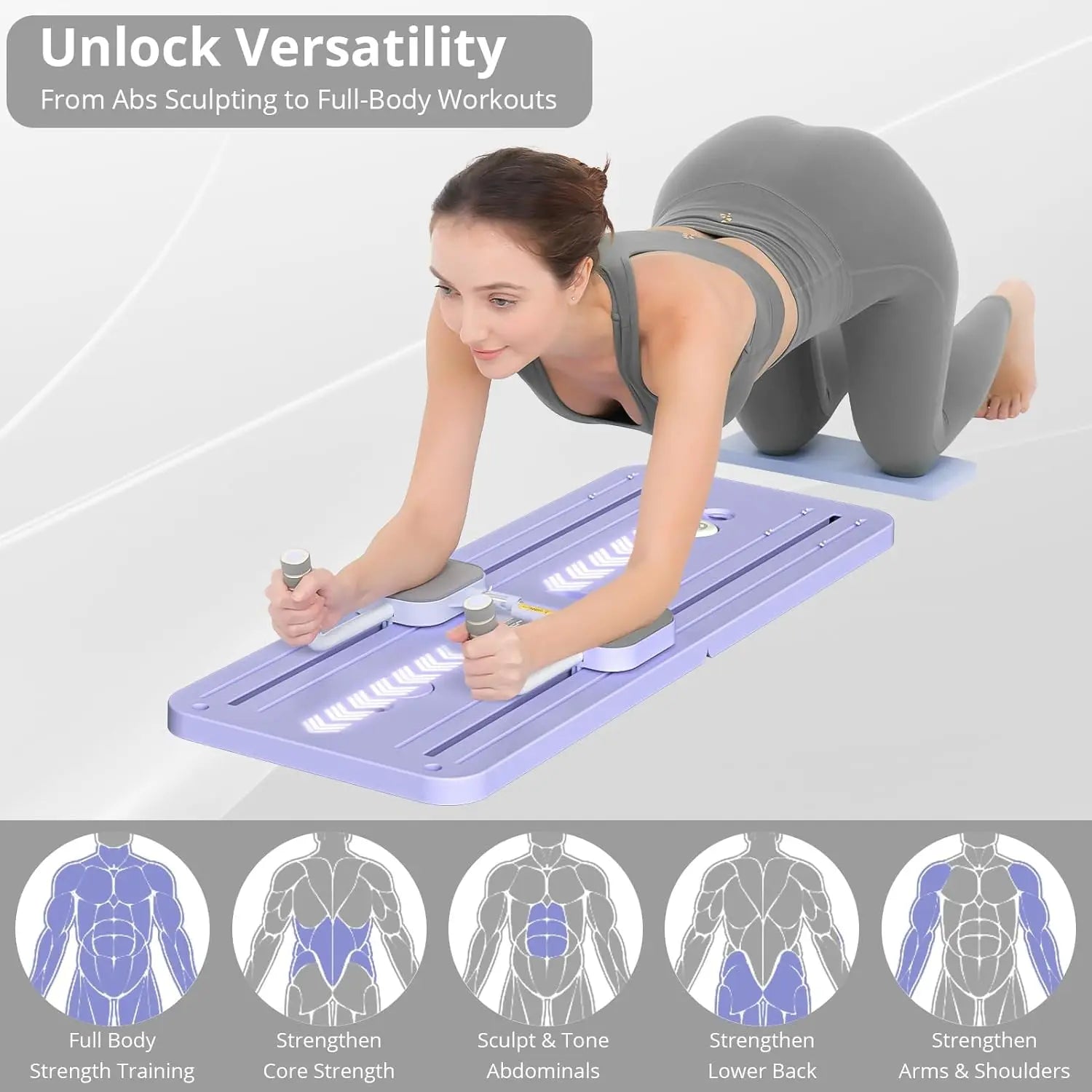 Foldable 5 - in - 1 Pilates sliding board of sturdy plastic in green, suitable for home workouts and core training