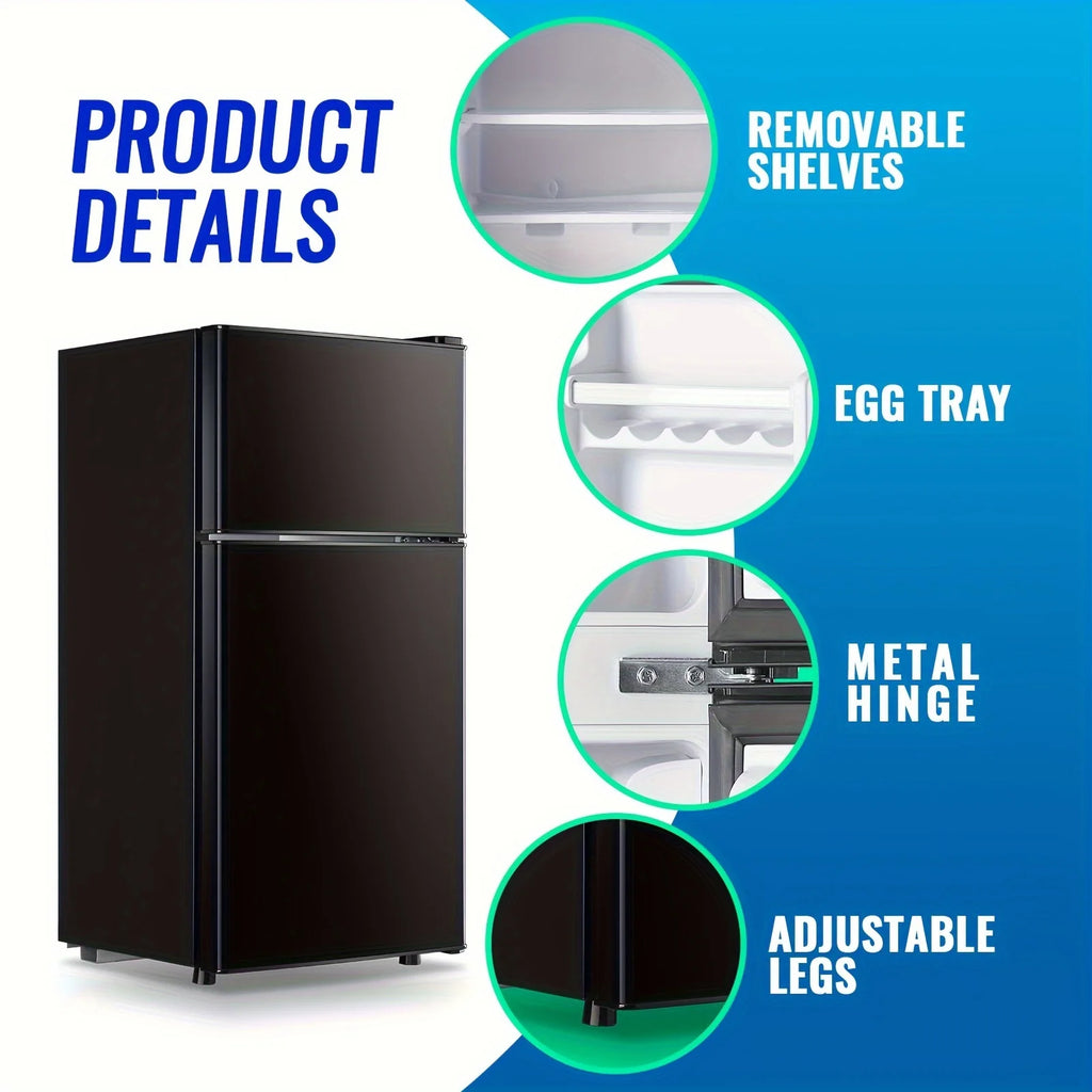 WANAI Compact Refrigerator 3.2 CU.FT Mini Freezer Fridge with Single Door, Adjustable Temperature & ABS Panel Suitable for Dorm, Office, Apartment, Small Space Cooling, Thermostat System, Plug-in ( Plug)