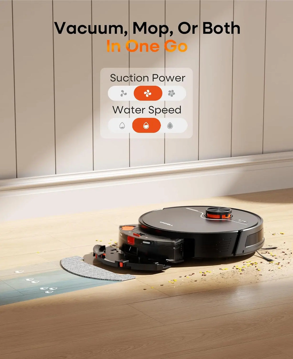 Self-Emptying Robot Vacuum Mop Combo with LiDAR Navigation, 7000Pa Suction, 180 Min Runtime for Pet Hair and Carpets