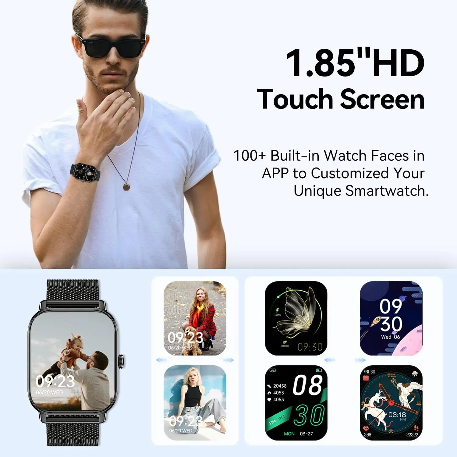 Smart Watch for Men & Women: Fitness Tracker with Heart Rate, Sleep Monitor, Waterproof, Compatible Android iPhone