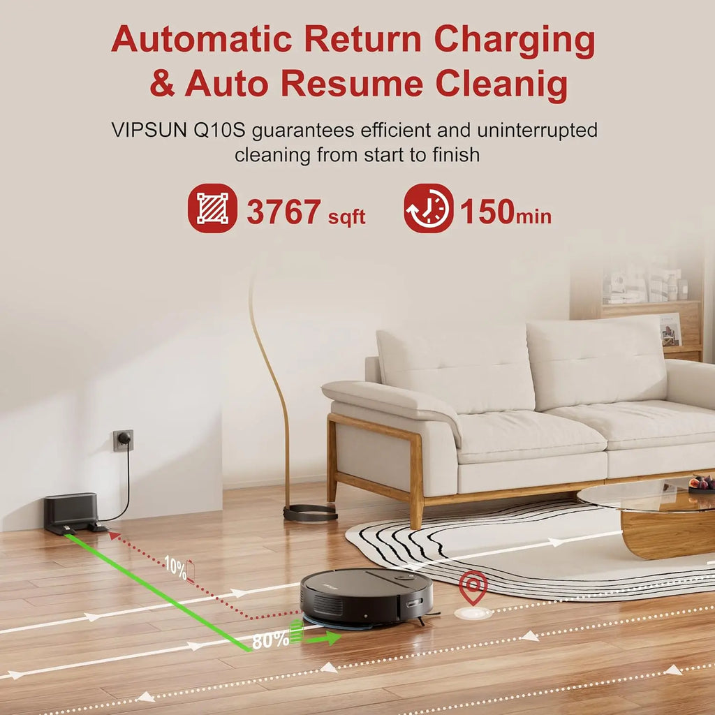 Smart Robot Vacuum and Mop Combo with 4000Pa Suction, App/Voice Control, Self-Charging for Home Cleaning