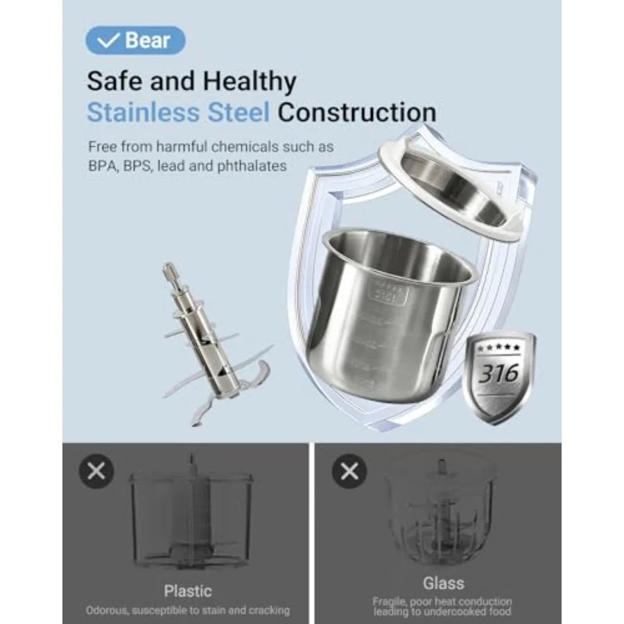 AllStage Stainless Steel Baby Food Maker Steamer and Blender Truly OneStep Baby Food Processor Puree Maker Grinder Mi