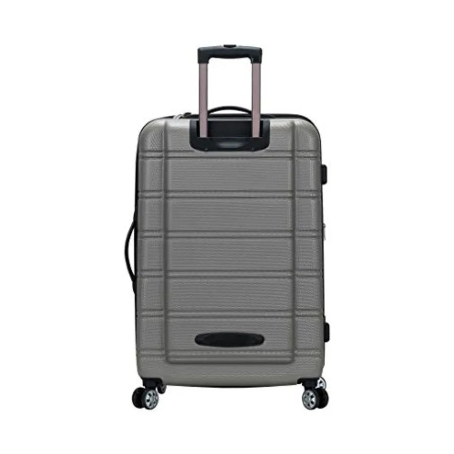 Rockland Melbourne Hardside Expandable Spinner Wheel Luggage Silver 3-Piece Set 20/24/28
