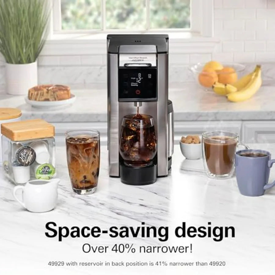 FlexBrew Advanced 5-in-1 Thermal Programmable 12 Cup Drip and Single Serve Hot Iced Coffee Maker with Movable 60oz Water Reserv