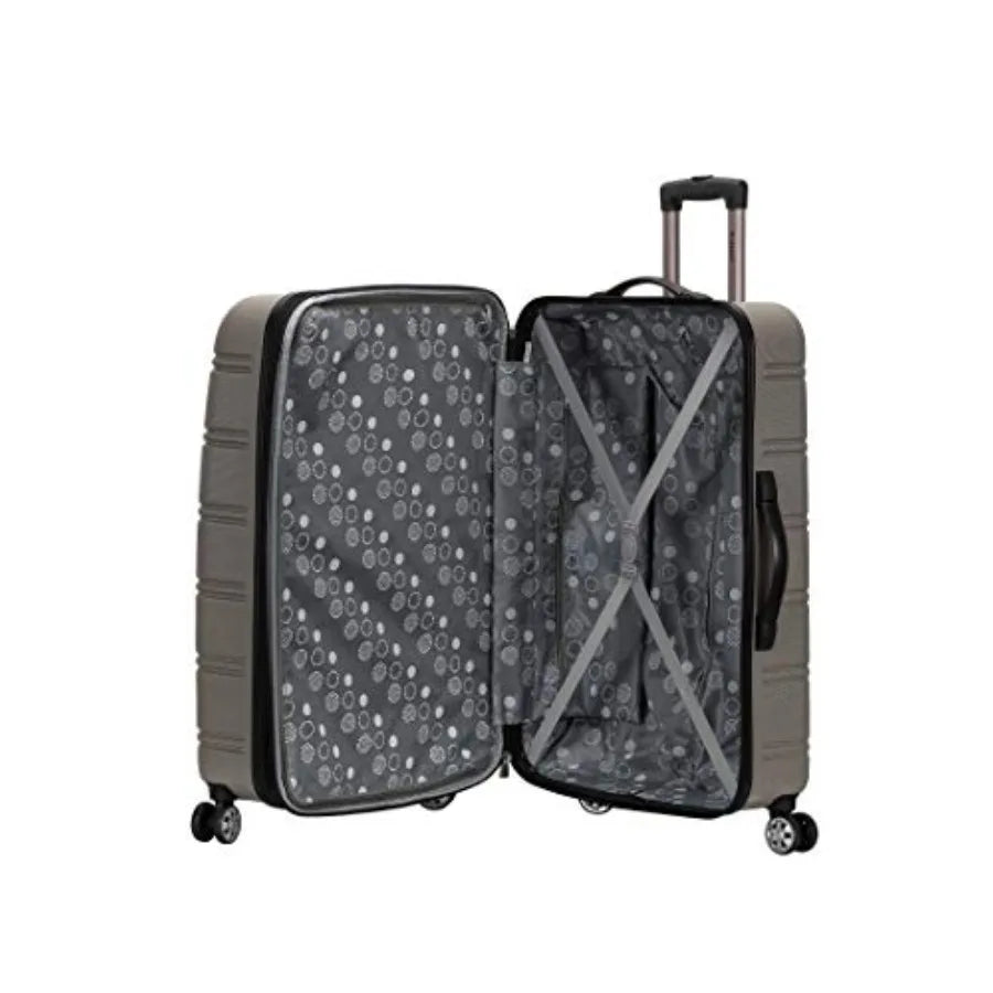 Rockland Melbourne Hardside Expandable Spinner Wheel Luggage Silver 3-Piece Set 20/24/28