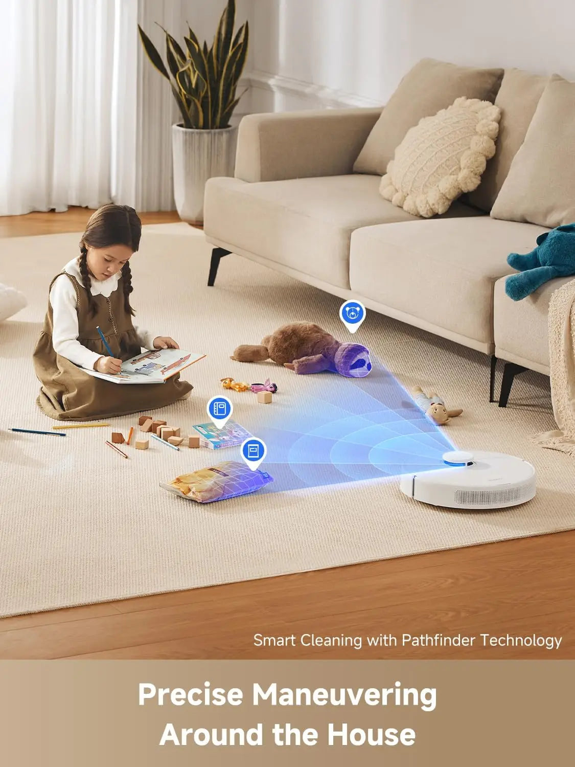 Self-Emptying Robot Vacuum and Mop with 90-Day Cleaning, 6000 Pa Suction, LiDAR Navigation