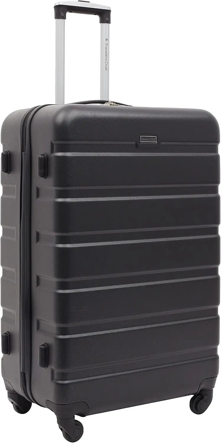 2-Piece Black Luggage Set for Travelers, Durable and Stylish Carry-On Suitcase with Spinner Wheels