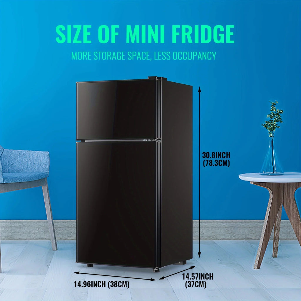 WANAI Compact Refrigerator 3.2 CU.FT Mini Freezer Fridge with Single Door, Adjustable Temperature & ABS Panel Suitable for Dorm, Office, Apartment, Small Space Cooling, Thermostat System, Plug-in ( Plug)