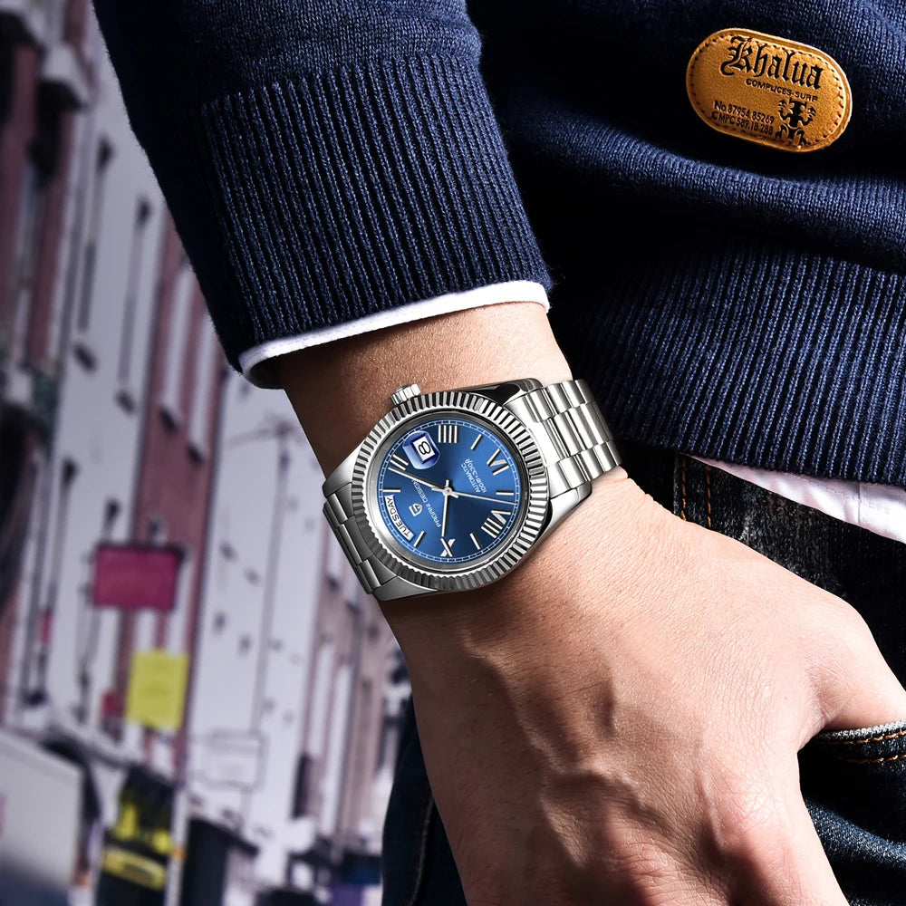 PAGANI DESIGN Luxury Men's Automatic Watches 40mm NH36A Mechanical Stainless Steel Wrist Watch for Men 100M Waterproof AR Coatin