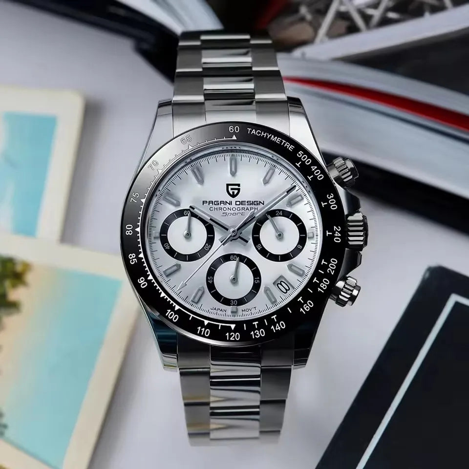 PAGANI DESIGN V2 40MM Classic Fashion Business Quartz Watch Multi Time Zone Chronograph Sapphire Glass Quartz Watches for men