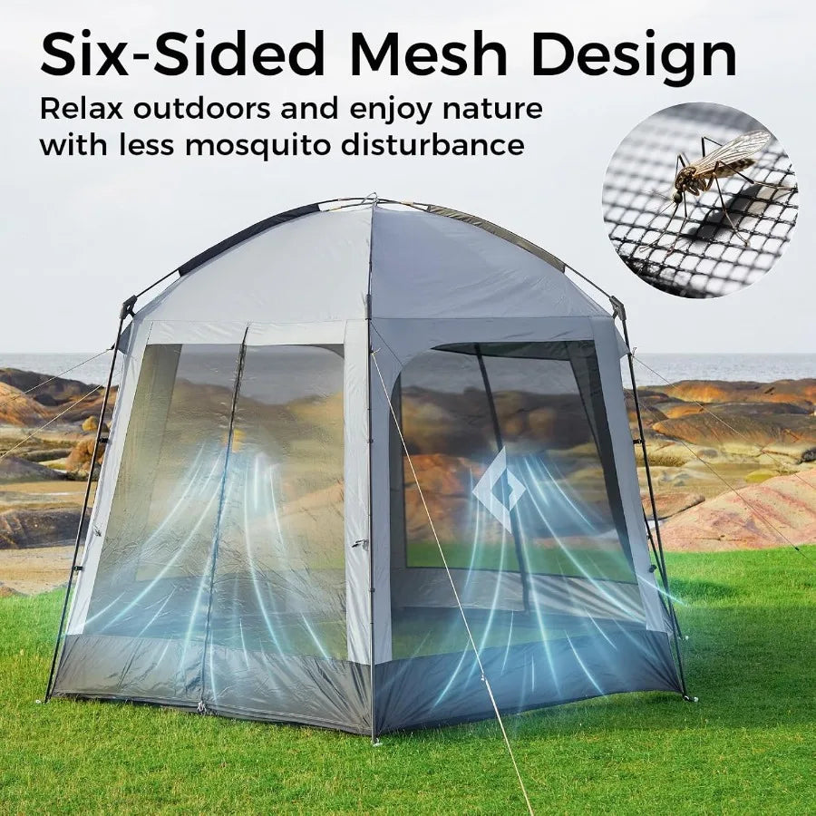 Screen Tent Camping Tent for 6-8 Person 12' x 12' Portable Screen House Room with Detachable Sunshade for Camping Garden Backya
