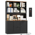72 Tall File Bookcase with Power Outlet amp Printer Stand, 2 Drawer Filing Cabinets for Home Office Fit Hanging A4 File, Storag