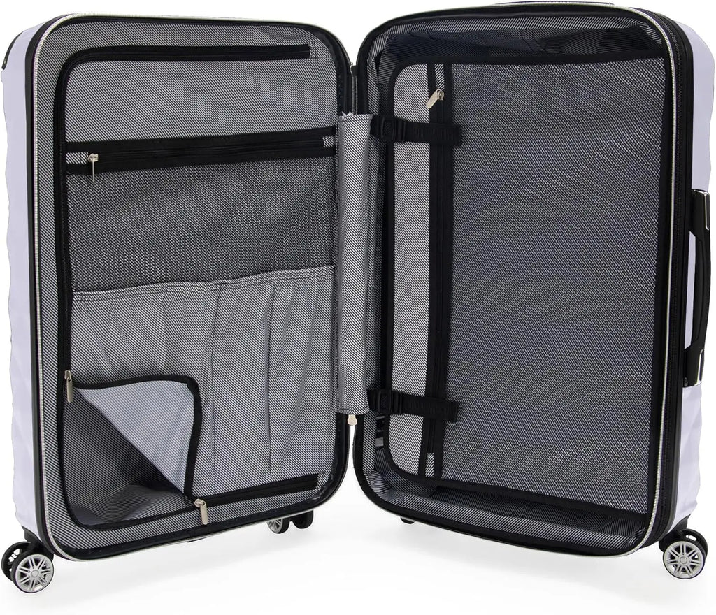 Lightweight Hardside Expandable 8-Wheel Spinner Travel Luggage, Lavender, 24-Inch Checked Suitcase for Easy Packing