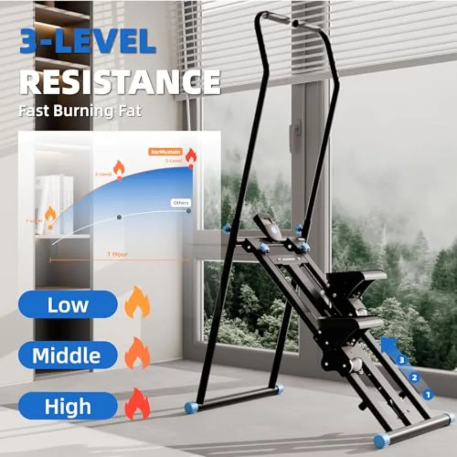 Stair Stepper with Resistance Home Gym Stair Stepper Folding Vertical Climber Cardio Exercise Machine Stair Climber for Full Bo