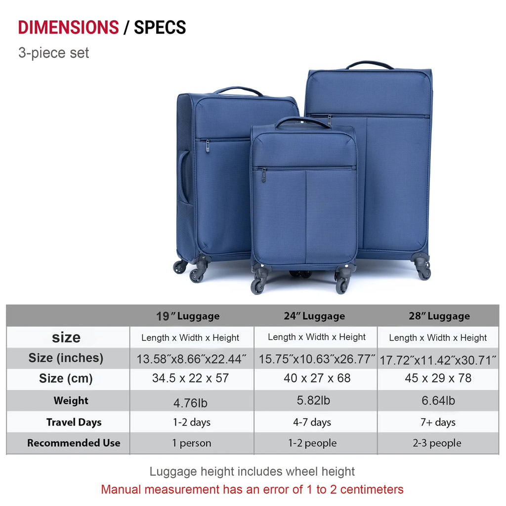 3 PCS Oxford cloth suitcase Dark blue(No password lock)  carry on luggage with wheels  luggage set