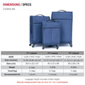 3 PCS Oxford cloth suitcase Dark blue(No password lock)  carry on luggage with wheels  luggage set