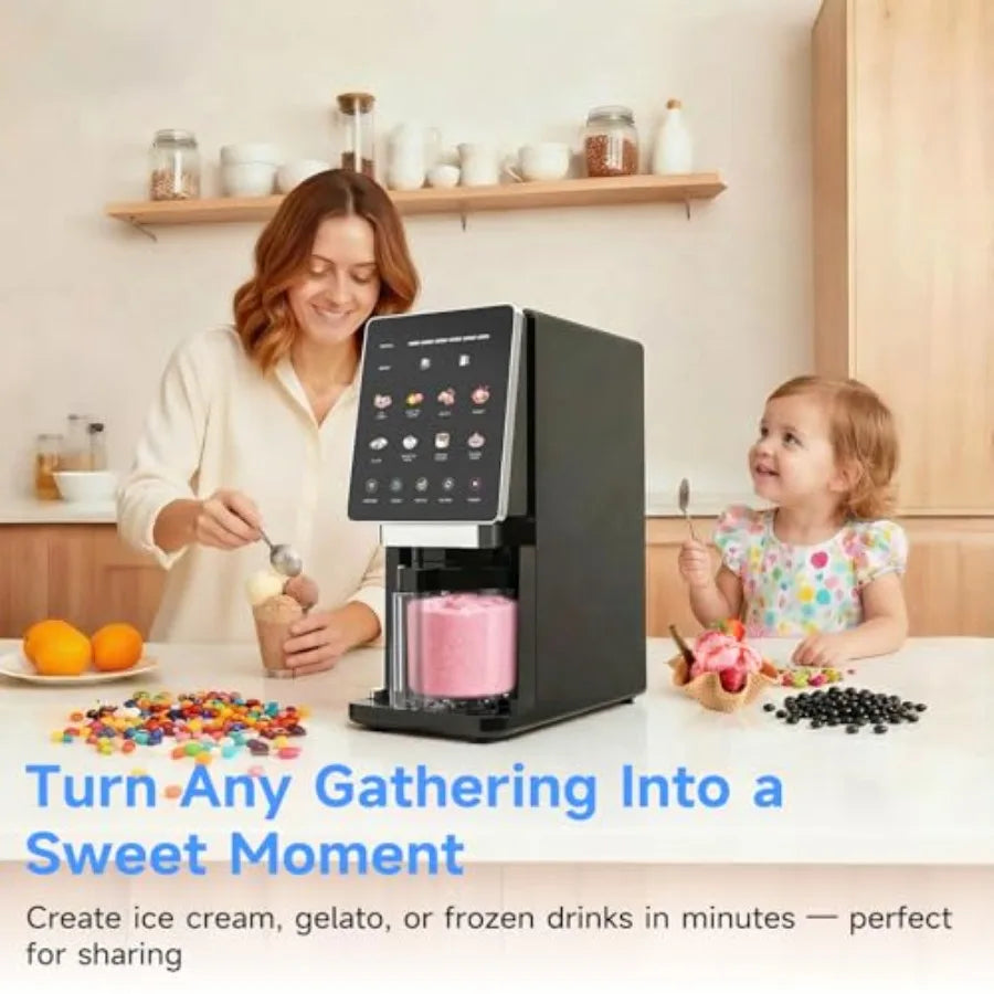 Ice Cream Maker 10-in-1 Frozen Treat Maker 20 oz 3 Pints Mix-In + Re-Spin for Creamy Texture Gelato Sorbet Slushie Frozen Yogur